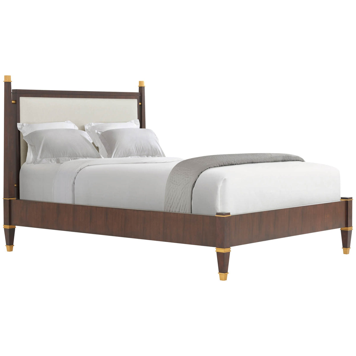 Markos Upholstered King Size Bed – Dark