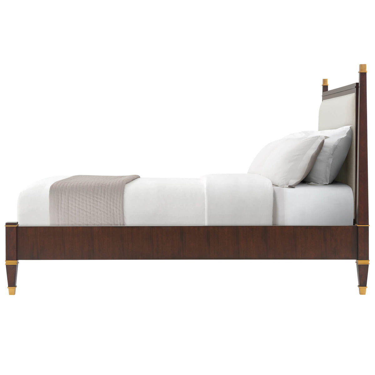 Markos Upholstered King Size Bed – Dark