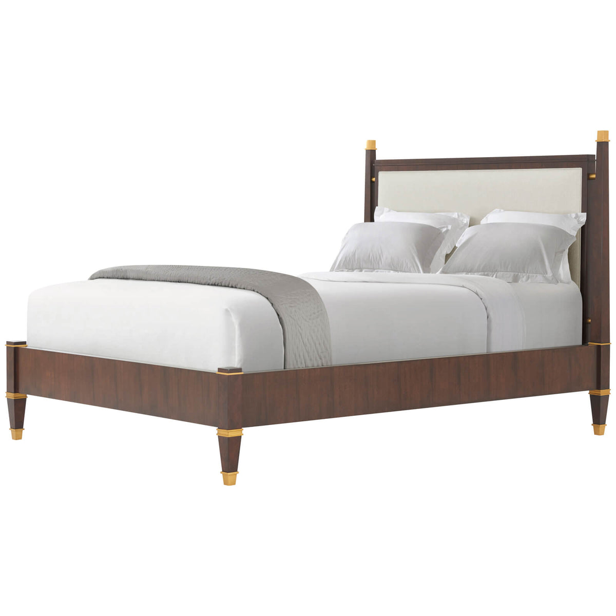 Markos Upholstered King Size Bed – Dark