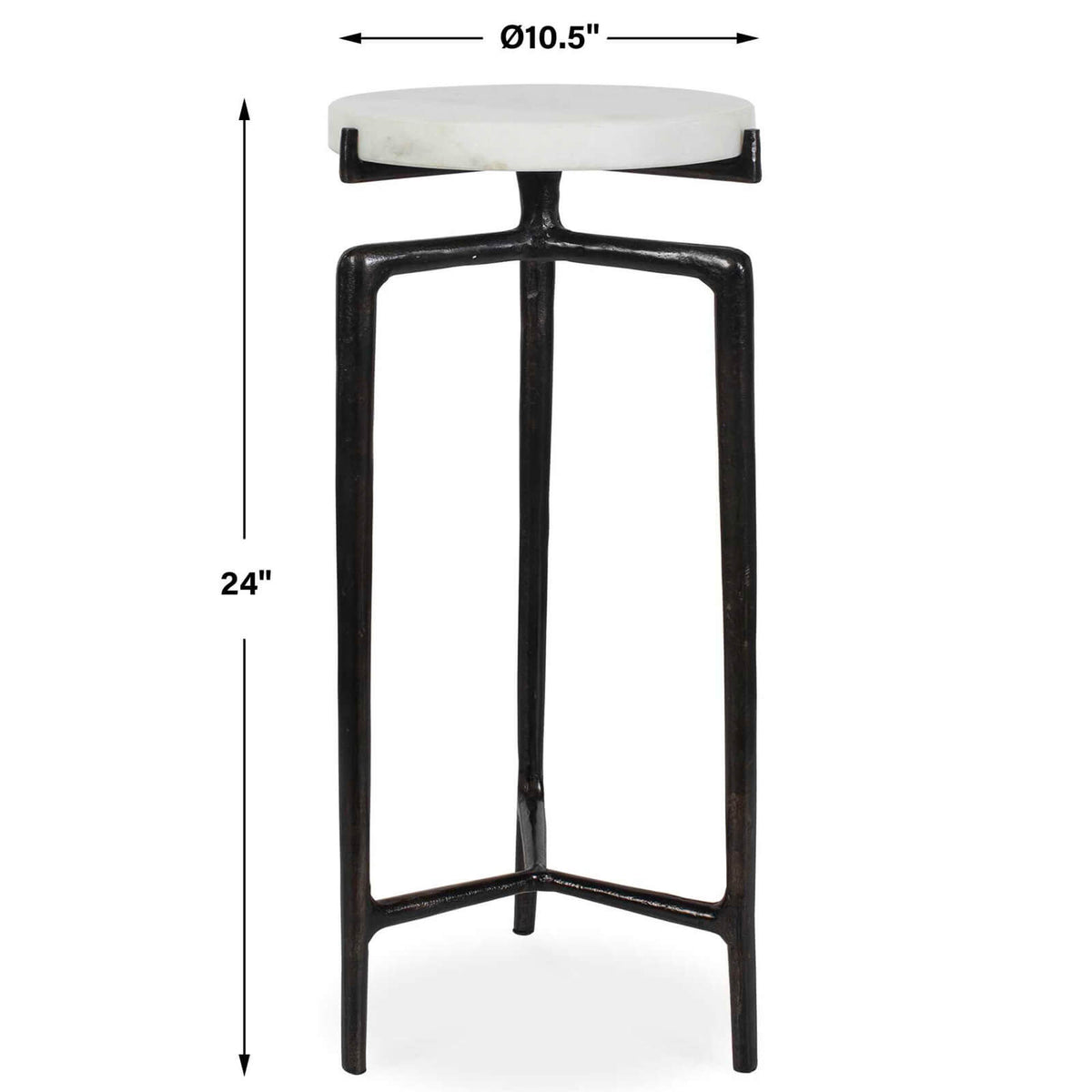 Tobias White Marble Slab Drinks Table