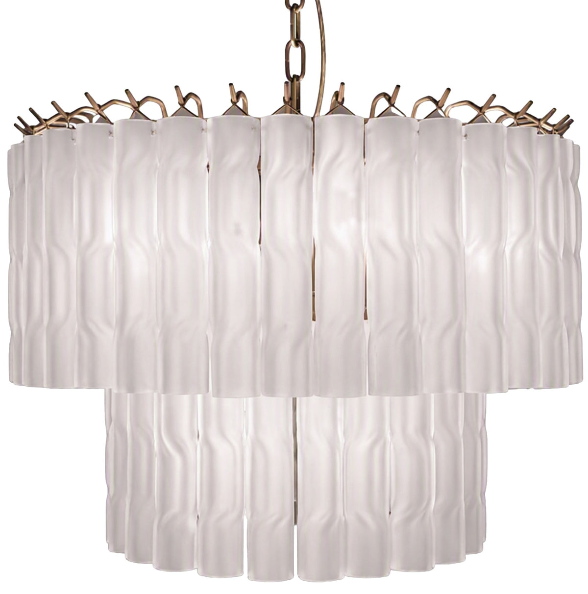 Twisted Frost Glass Chandelier – Small