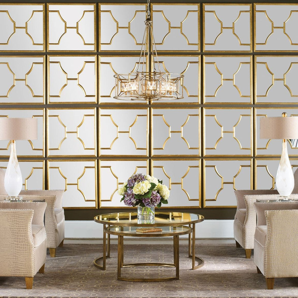 Misa Square Mirrors in Gold – Set of 2