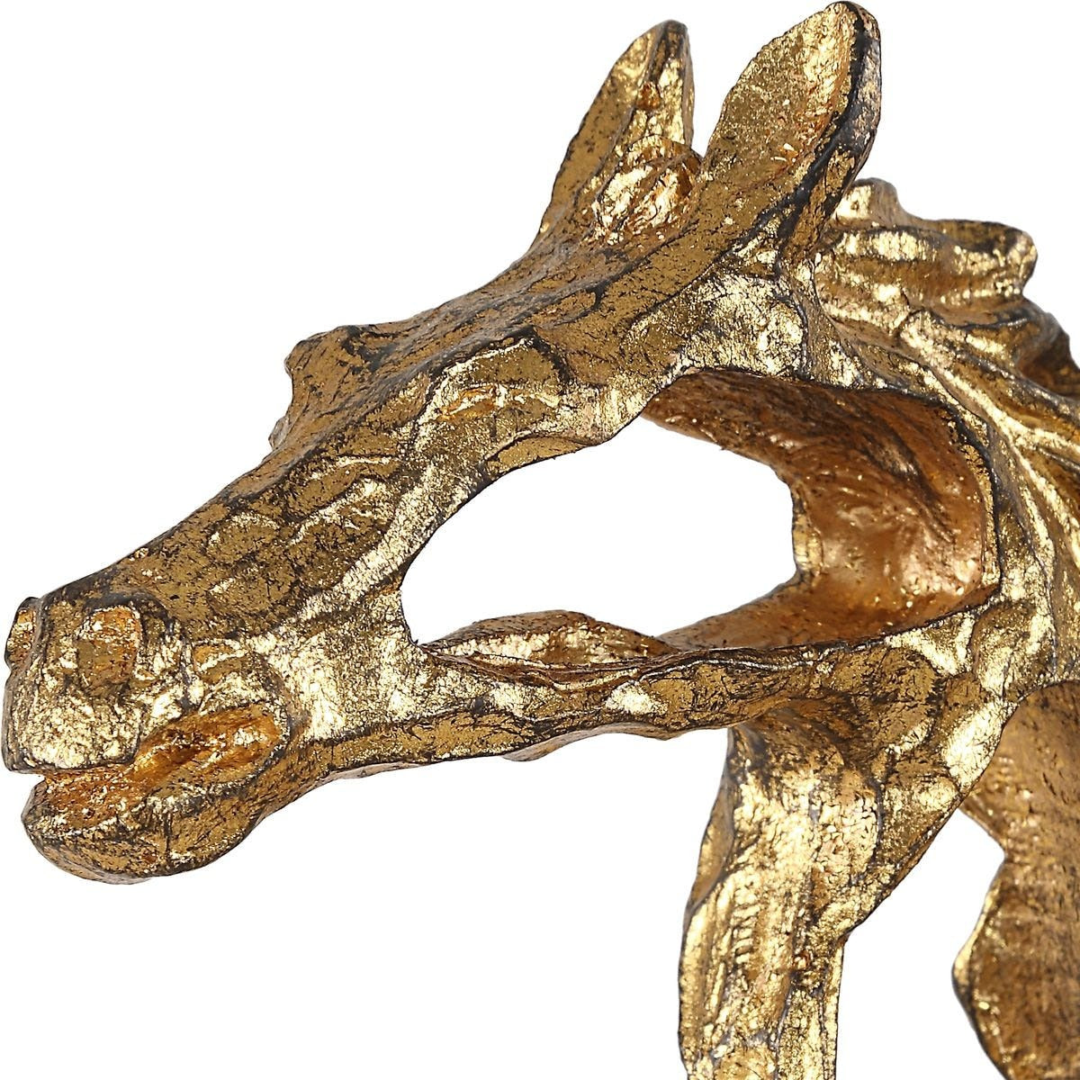 Gallop Brass Horse Sculpture on Crystal Base