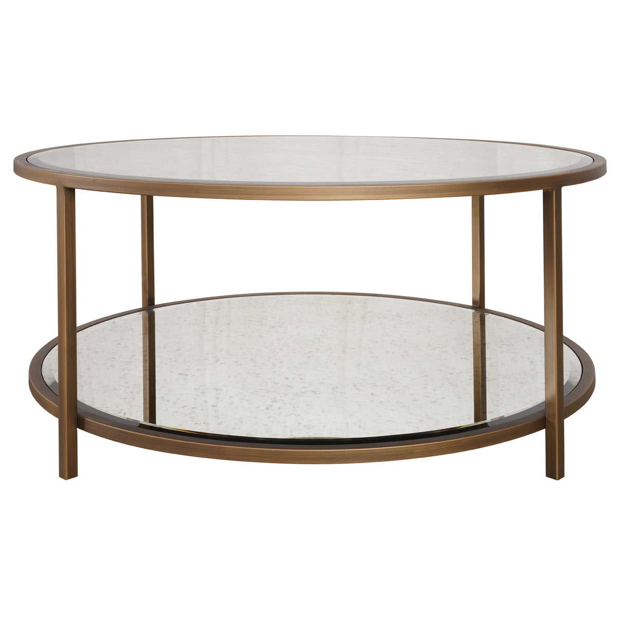 Upton Round Coffee Table – Antique Brass
