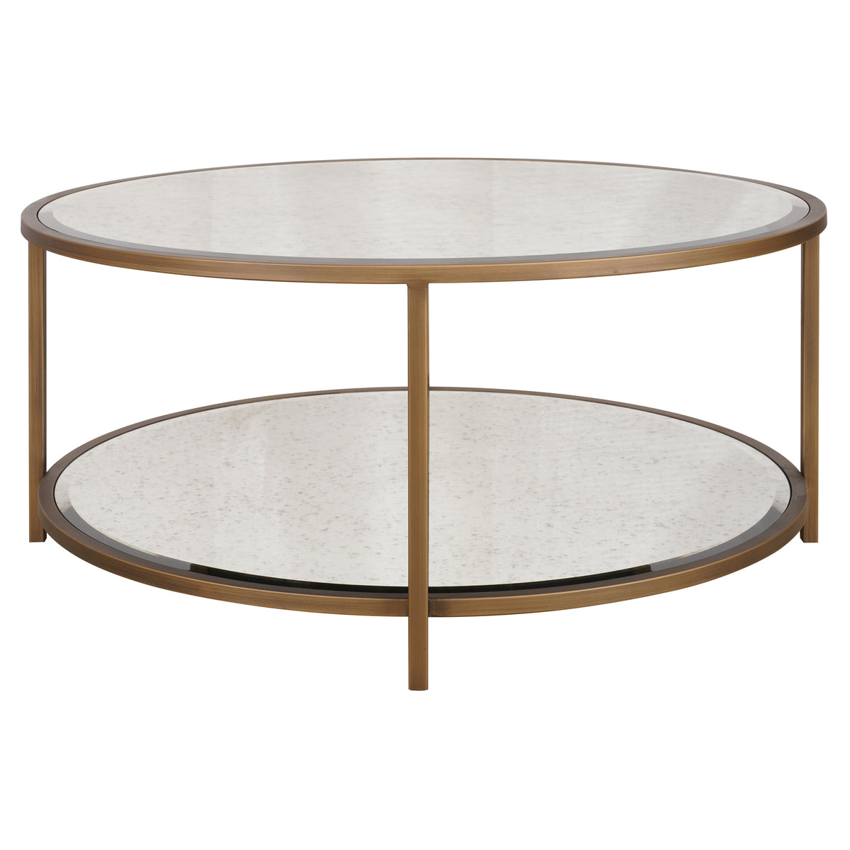 Upton Round Coffee Table – Antique Brass