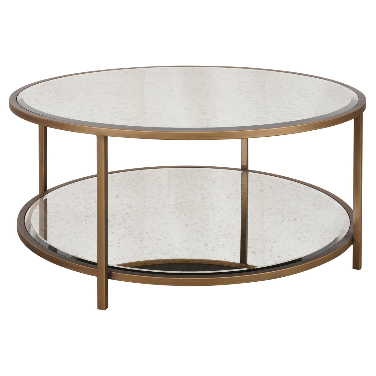 Upton Round Coffee Table – Antique Brass