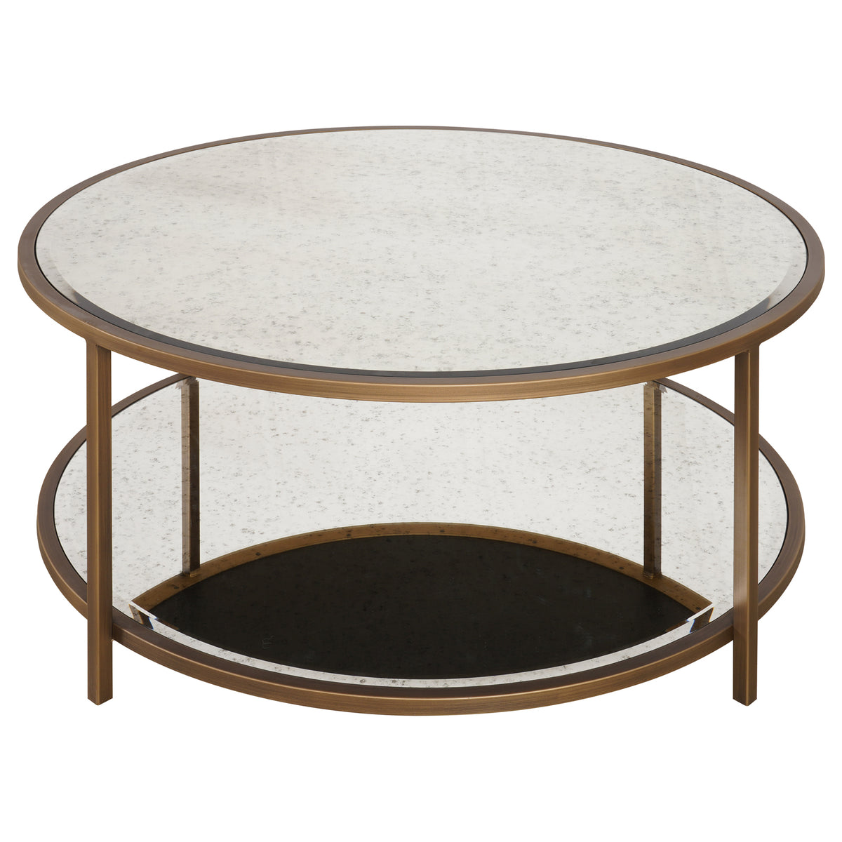 Upton Round Coffee Table – Antique Brass