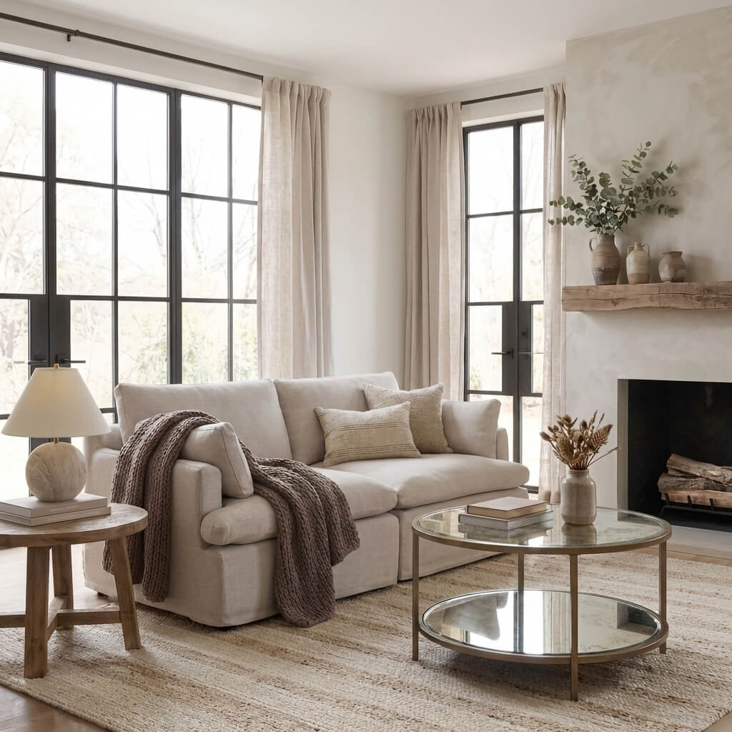 Upton Round Coffee Table – Antique Brass