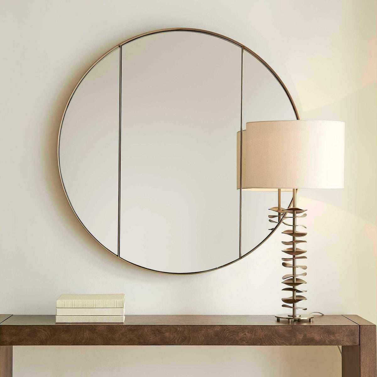 Amram Antique Brass Round Mirror