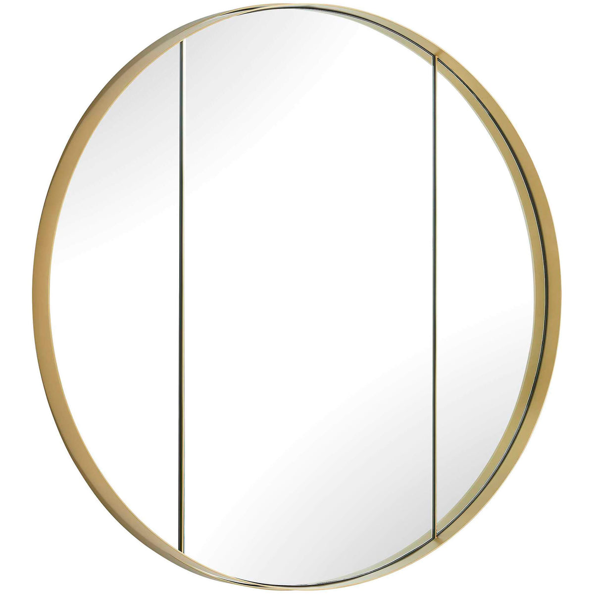 Amram Antique Brass Round Mirror