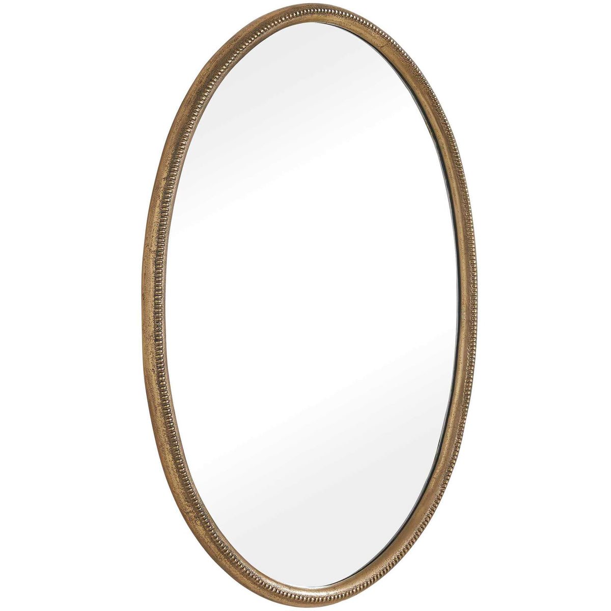 Ellis Beaded Brass Oval Mirror
