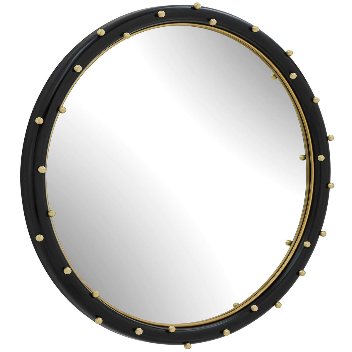Helia Brass Round Mirror