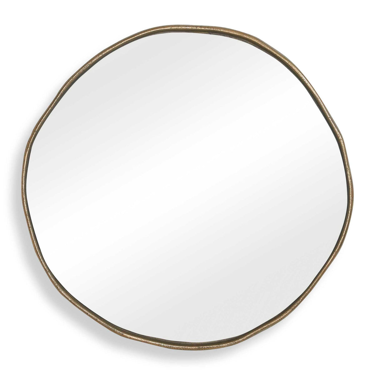 Lowen Round Mirror – Antique Brass