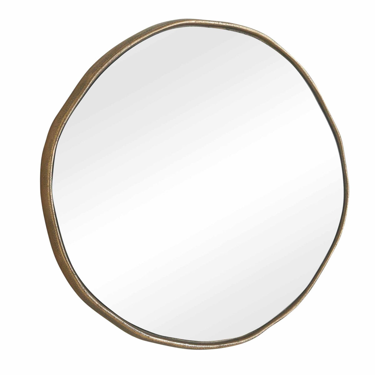 Lowen Round Mirror – Antique Brass
