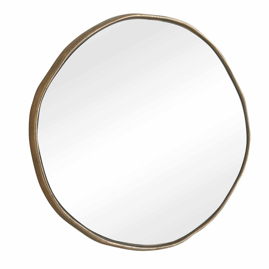 Lowen Round Mirror – Antique Brass