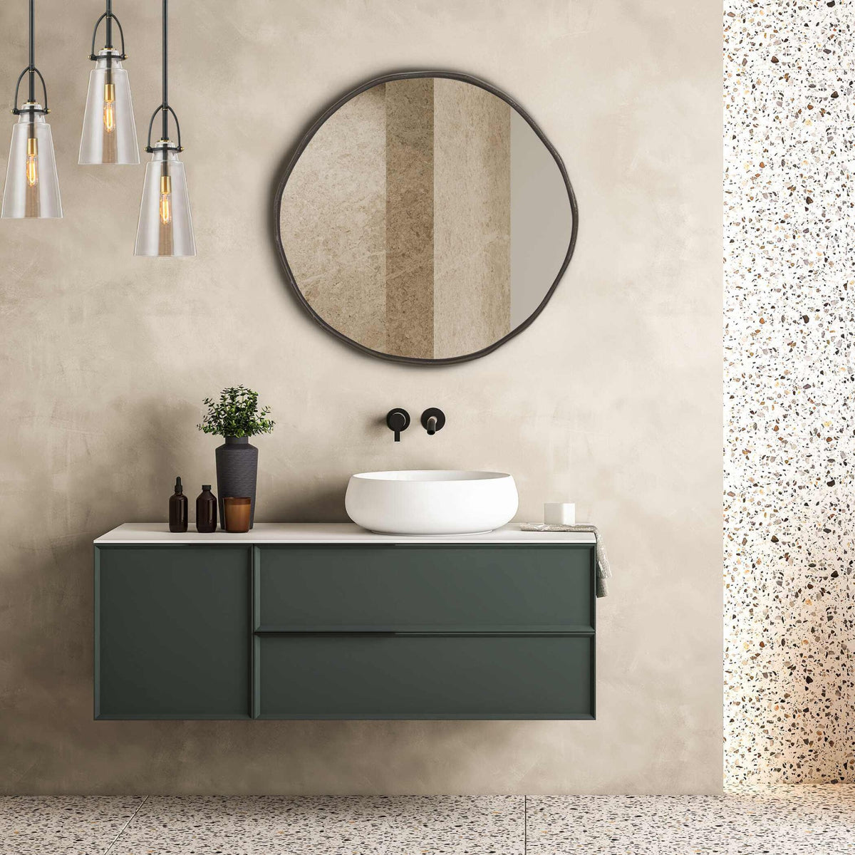 Lowen Round Mirror – Dark Bronze