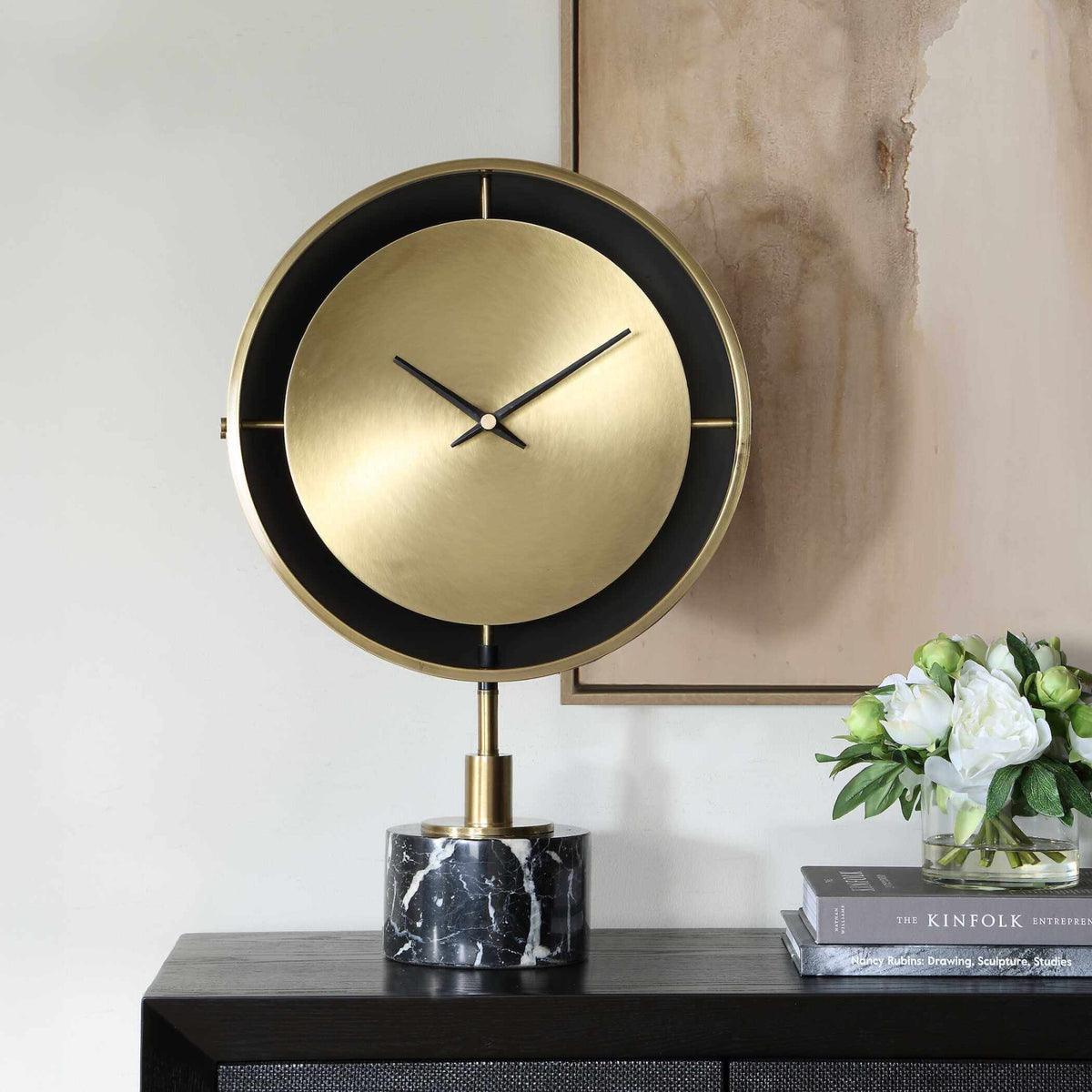 Velar Modern Table Clock – Iron and Marble
