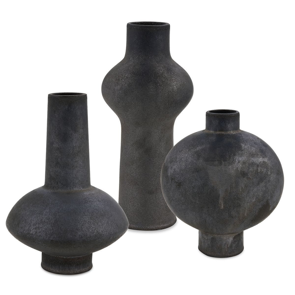 Charcoal Bloom Indoor-Outdoor Vases – Set of 3