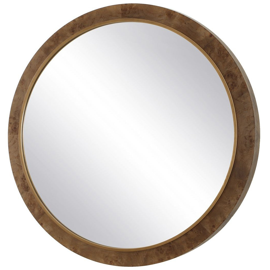 Cleveland Round Mirror – Burl Wood