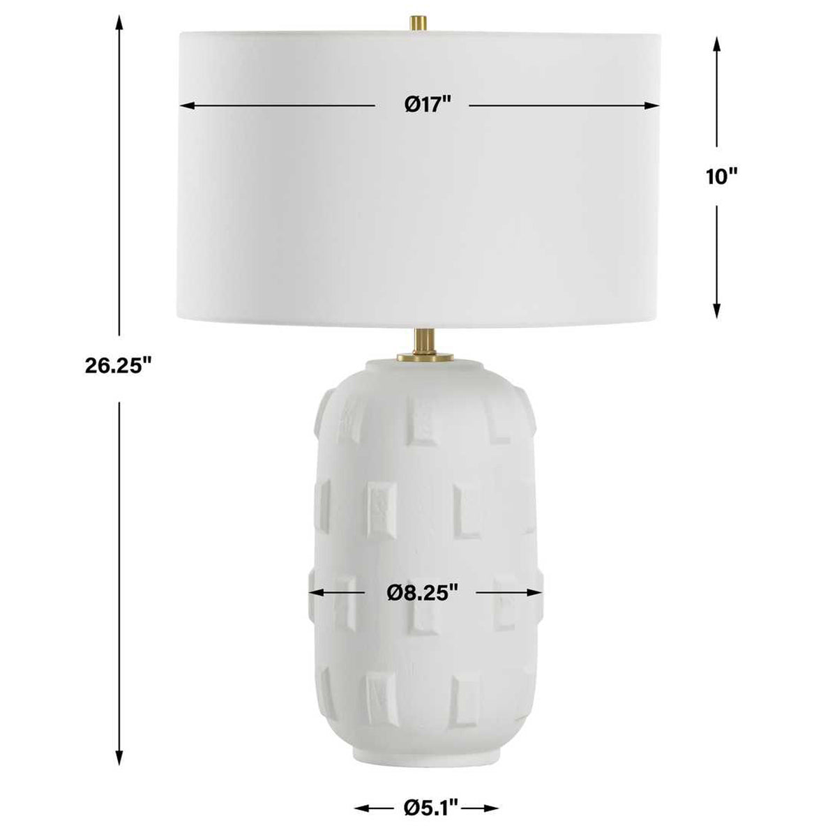 Emerie Textured White Table Lamp