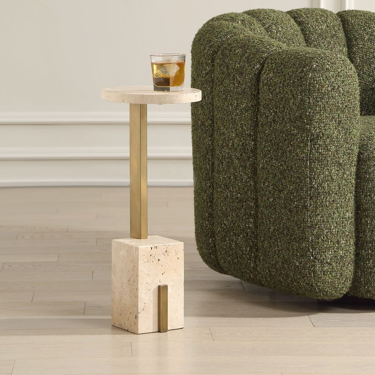 Feranno Travertine Accent Table