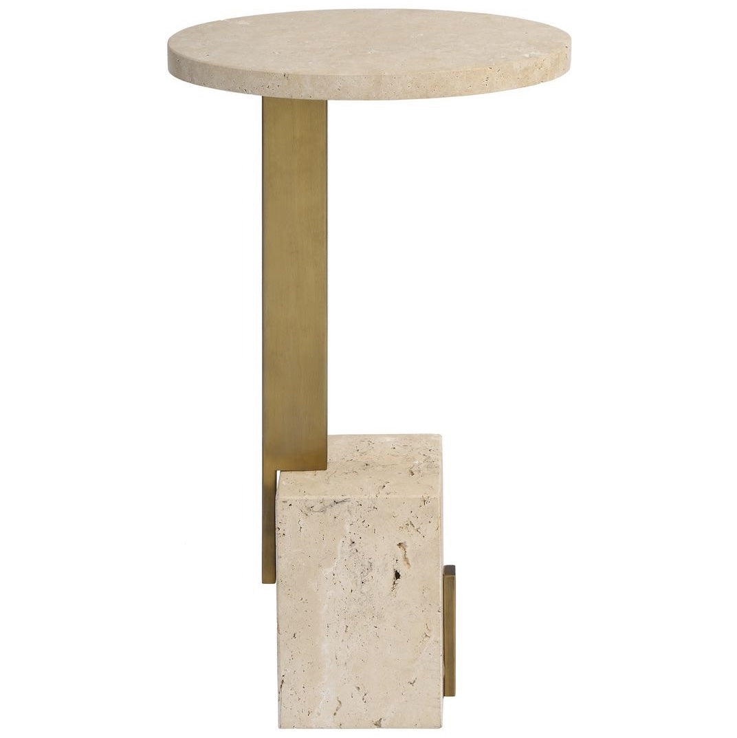 Feranno Travertine Accent Table