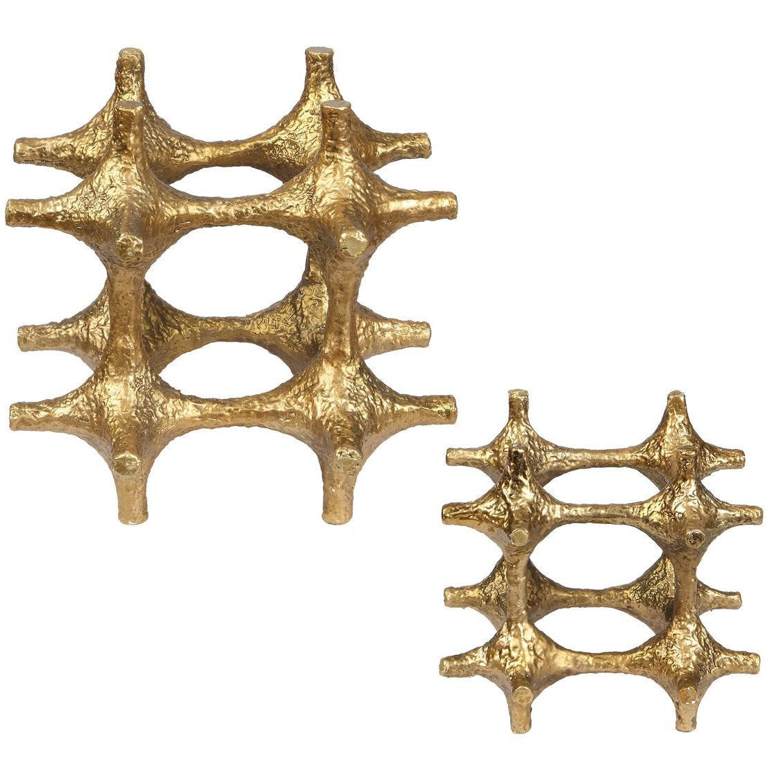 Gilded Connection Modern Sculptures – Set of 2