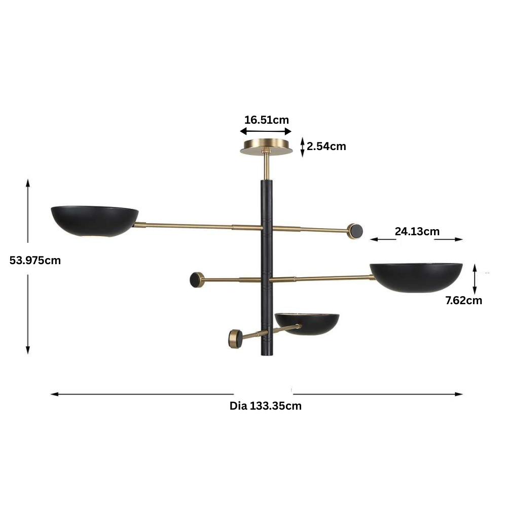 Swinger 3 Light Pendant – Black