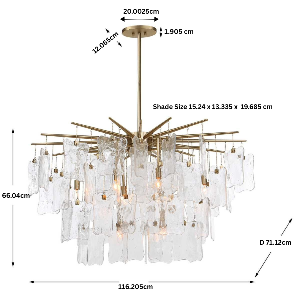 Seeded Shield 8 Light Chandelier