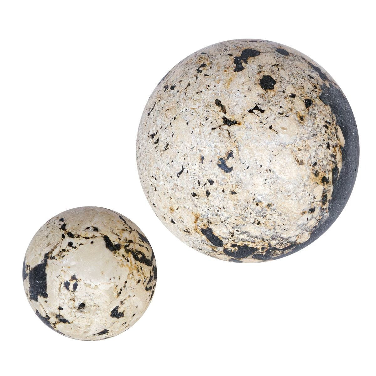 Nouveau Coral Stone Decorative Spheres – Set of 2