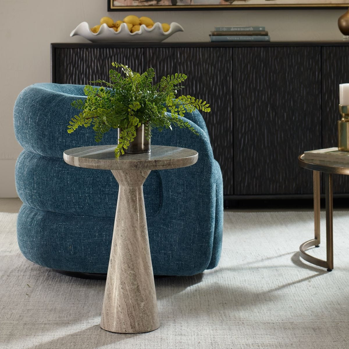 Shura Indoor-Outdoor Accent Table – Marble