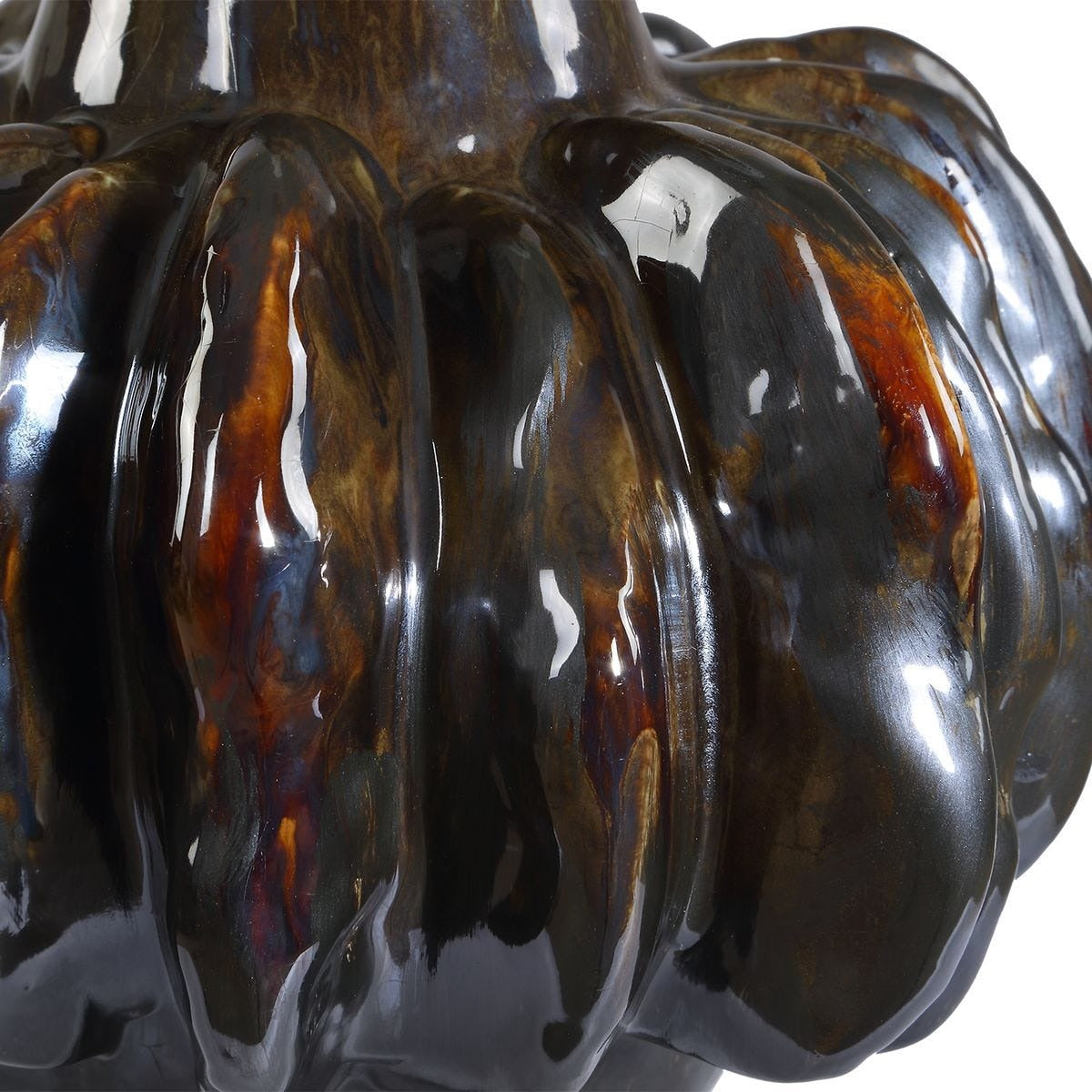Umbrian Gourd Vases – White and Brown, Set of 2