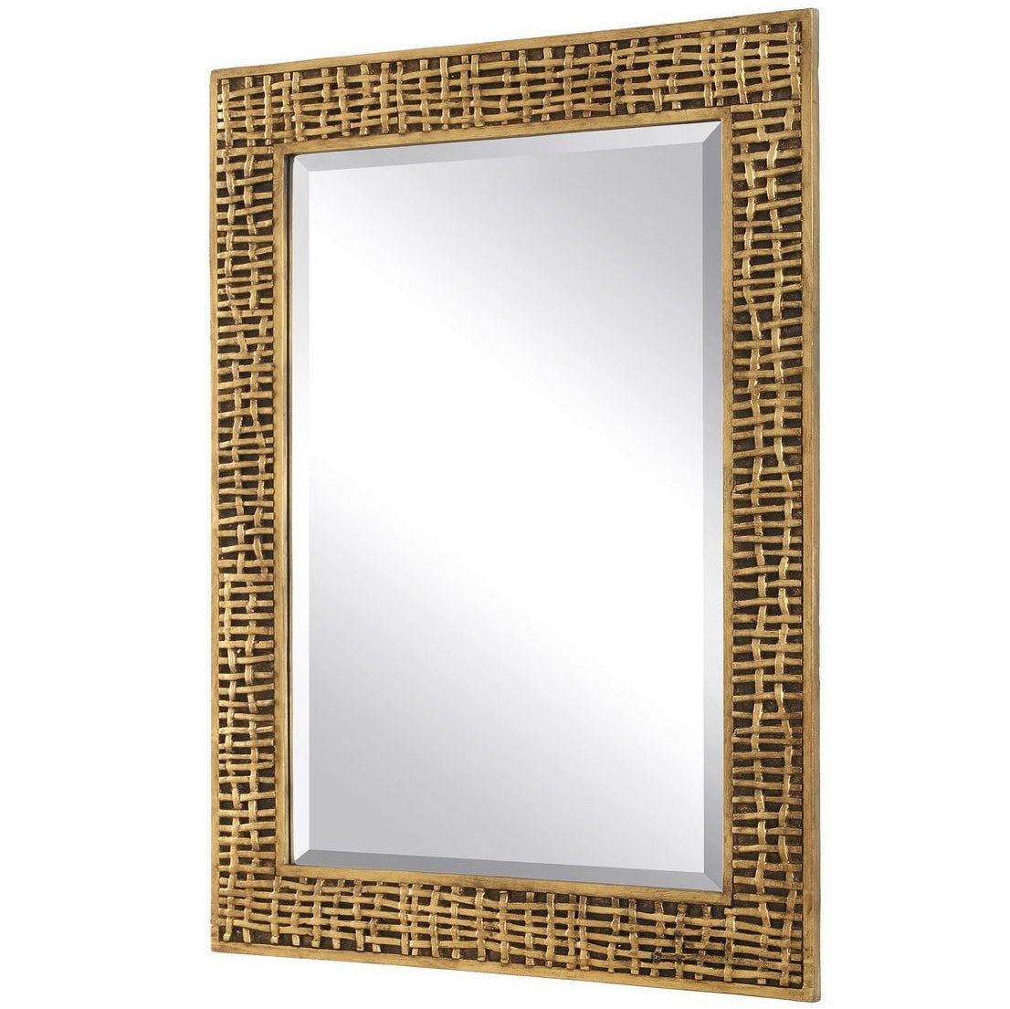 Woven In Time Mirror in Gold