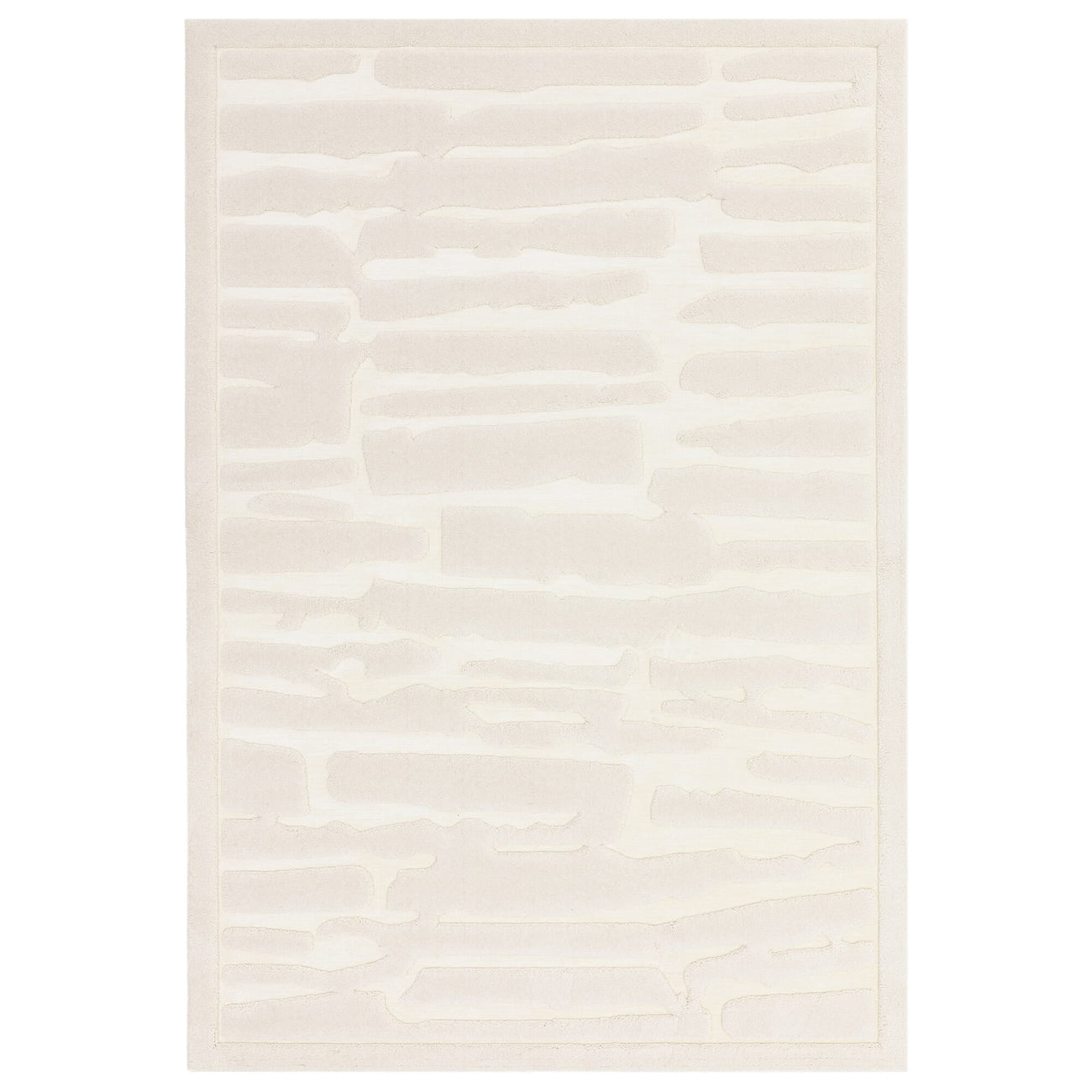 Valley Ivory Path Rug in ivory with high-low pile organic pattern, square white-background product shot