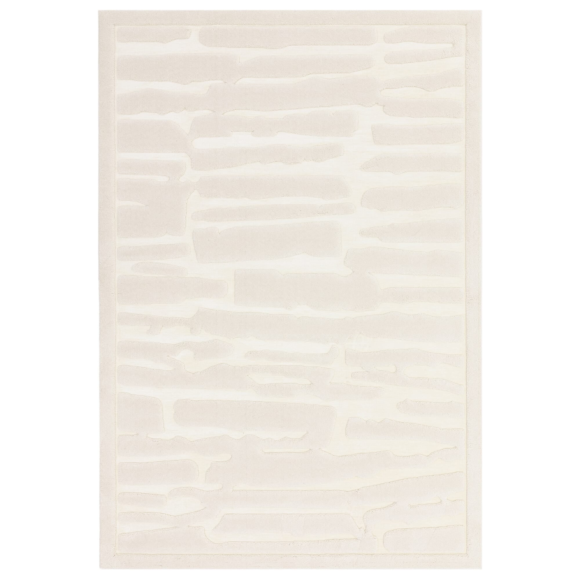 Valley Ivory Path Rug in ivory with high-low pile organic pattern, square white-background product shot