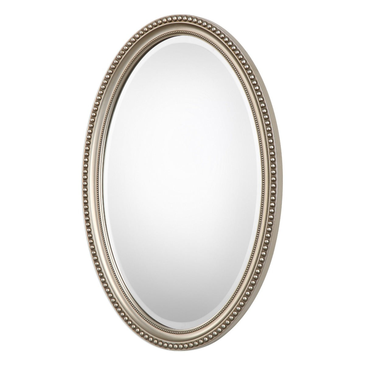 Edith Oval Mirror – Antique Silver Finish