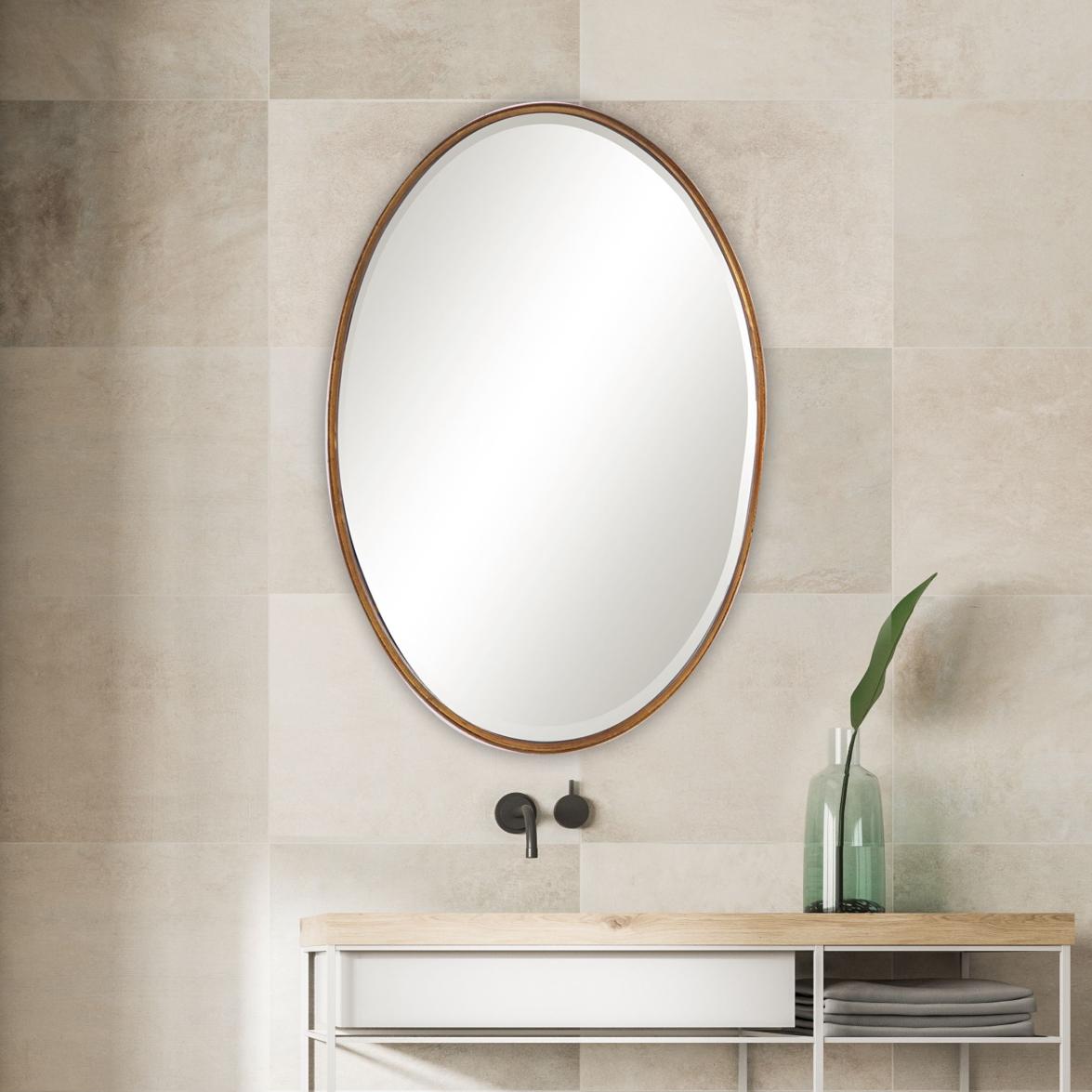 Oval Mirror – Gold Leaf