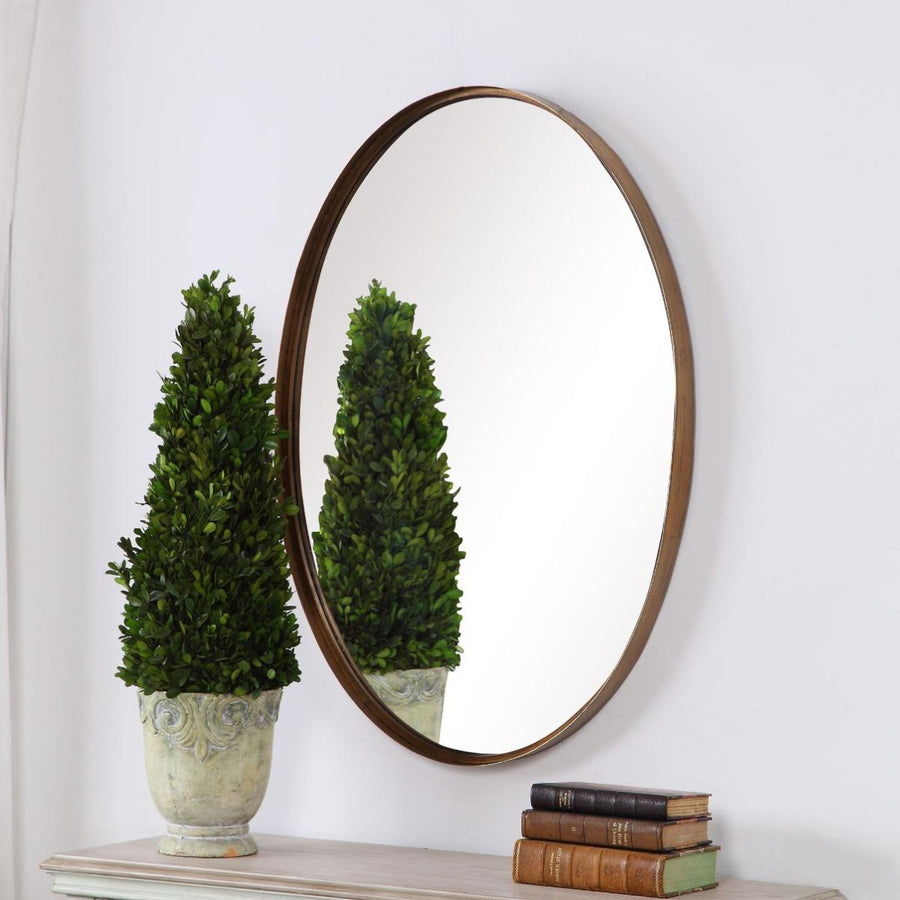 Oval Mirror – Gold Leaf
