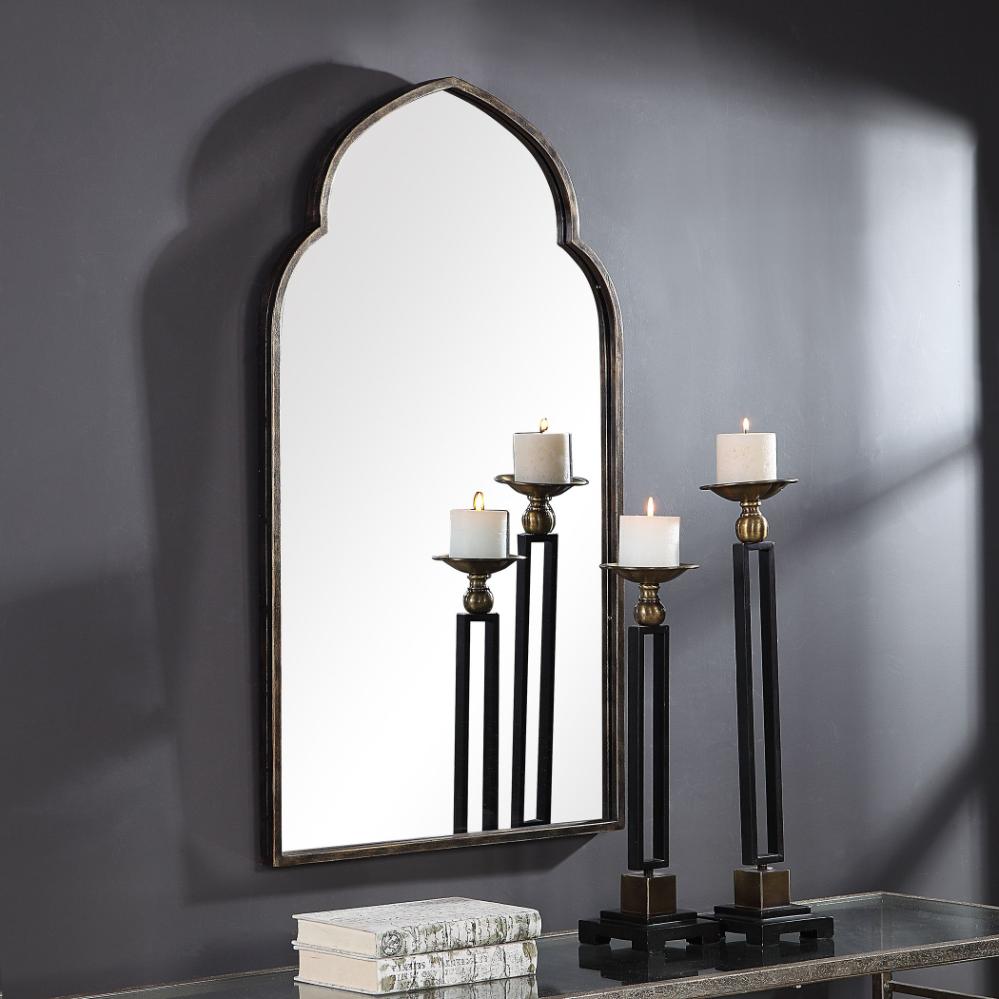 Temple Arched Mirror – Golden Bronze