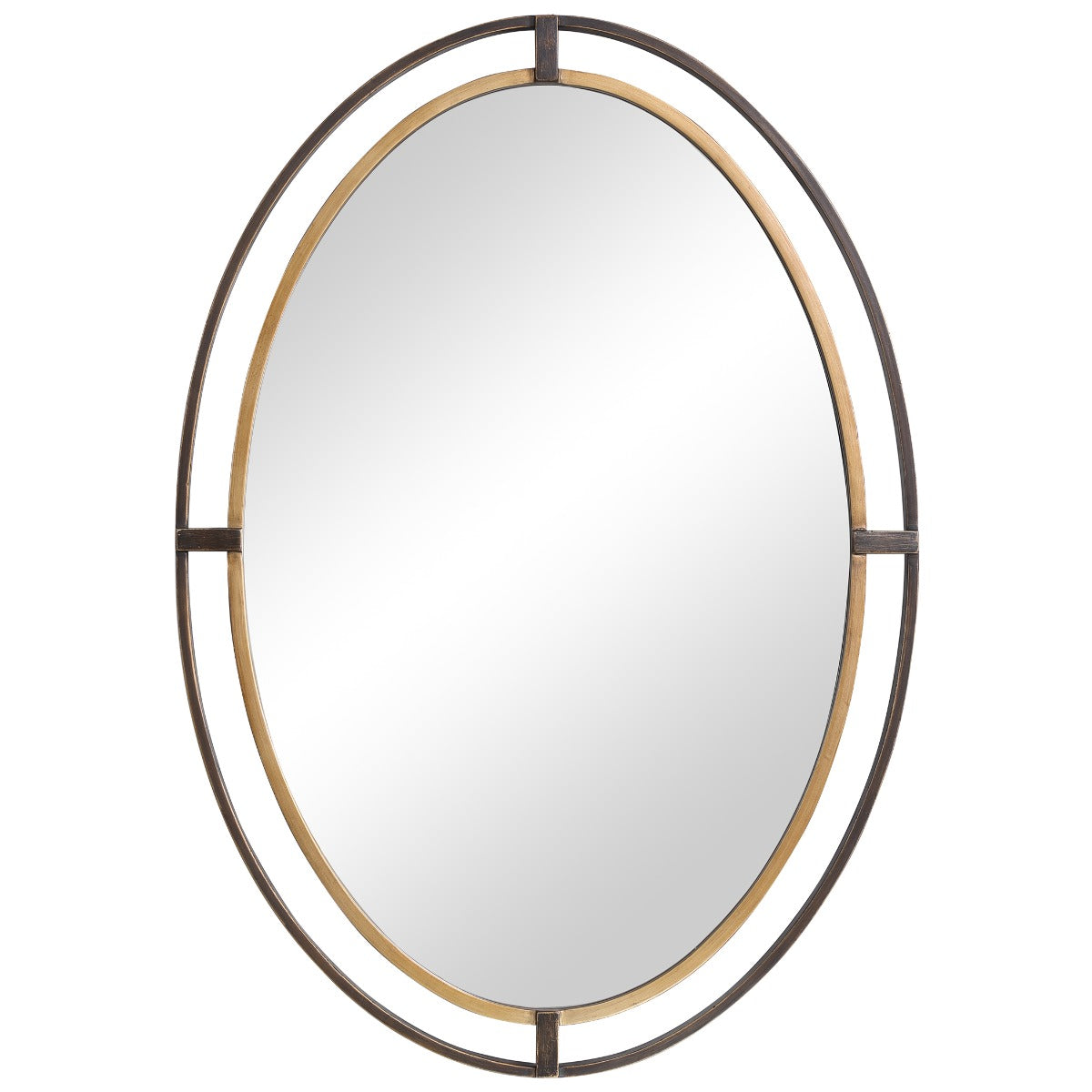 Contrast Oval Mirror – Bronze and Gold