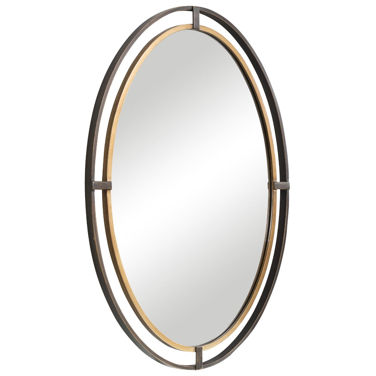 Contrast Oval Mirror – Bronze and Gold