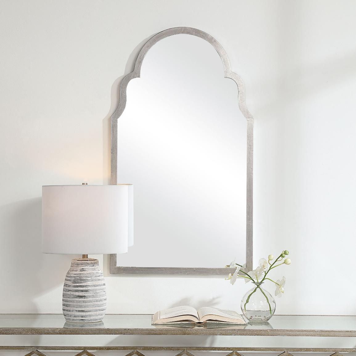 Taj Arched Mirror – Silver Leaf
