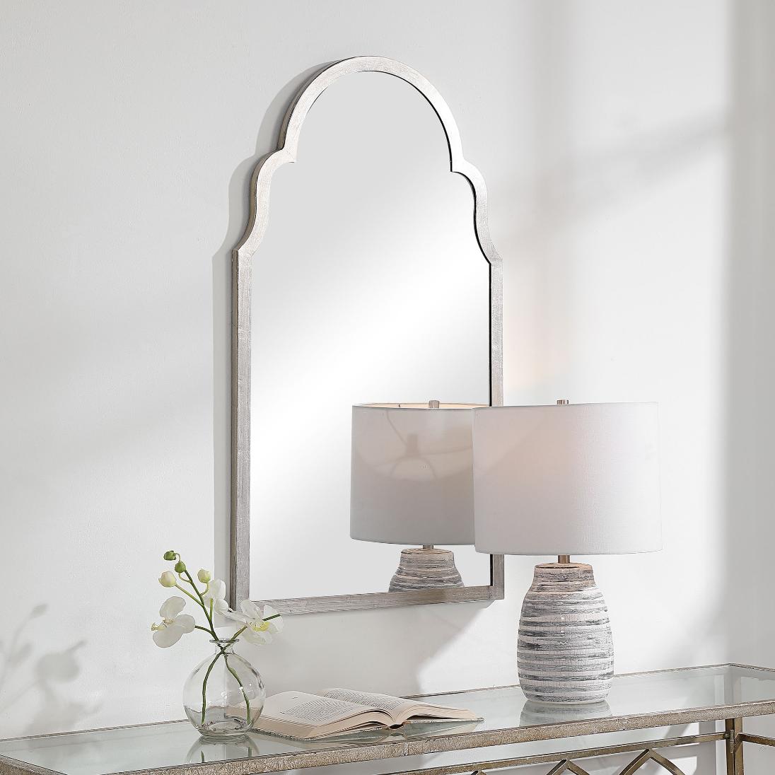 Taj Arched Mirror – Silver Leaf