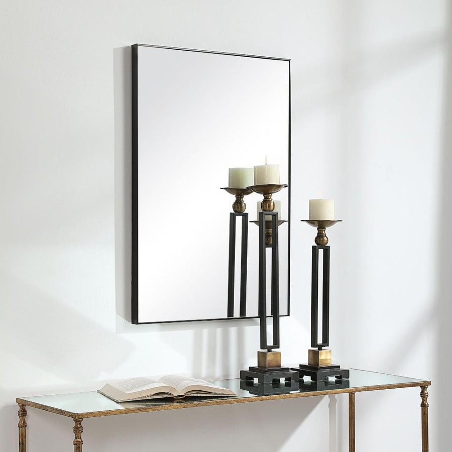 Simple Slim Frame Mirror – Black