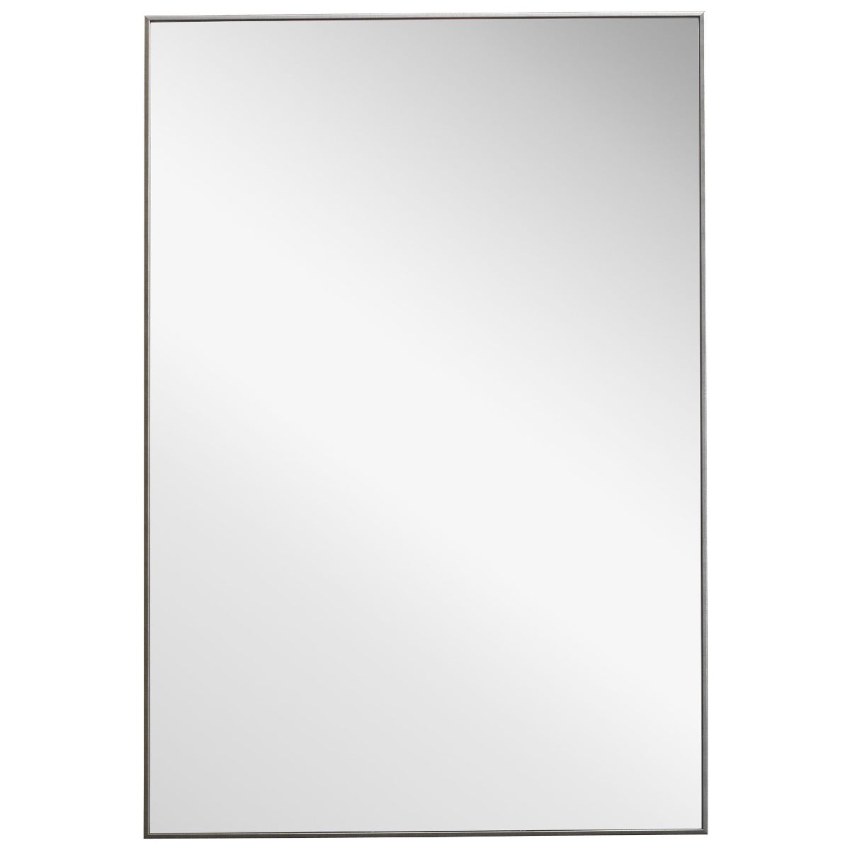 Simple Slim Frame Rectangular Mirror – Silver