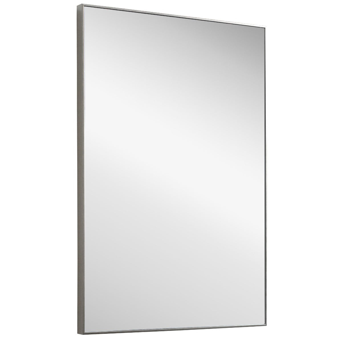 Simple Slim Frame Rectangular Mirror – Silver