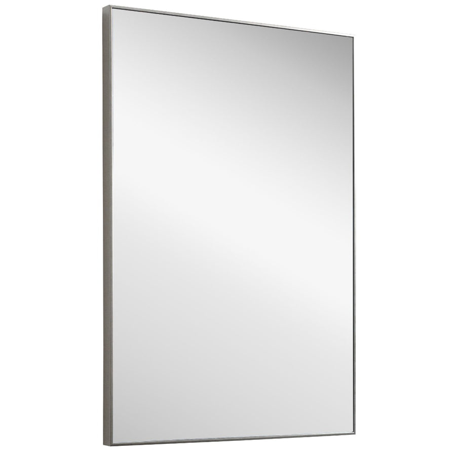 Simple Slim Frame Rectangular Mirror – Silver