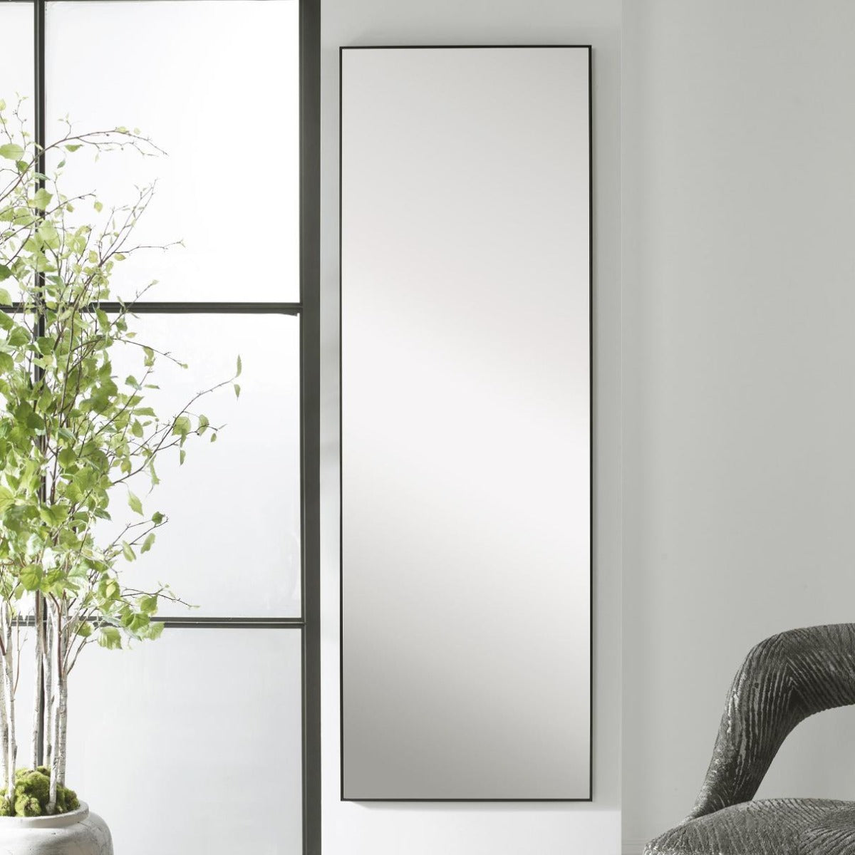 Slim Frame Full Length Mirror – Black