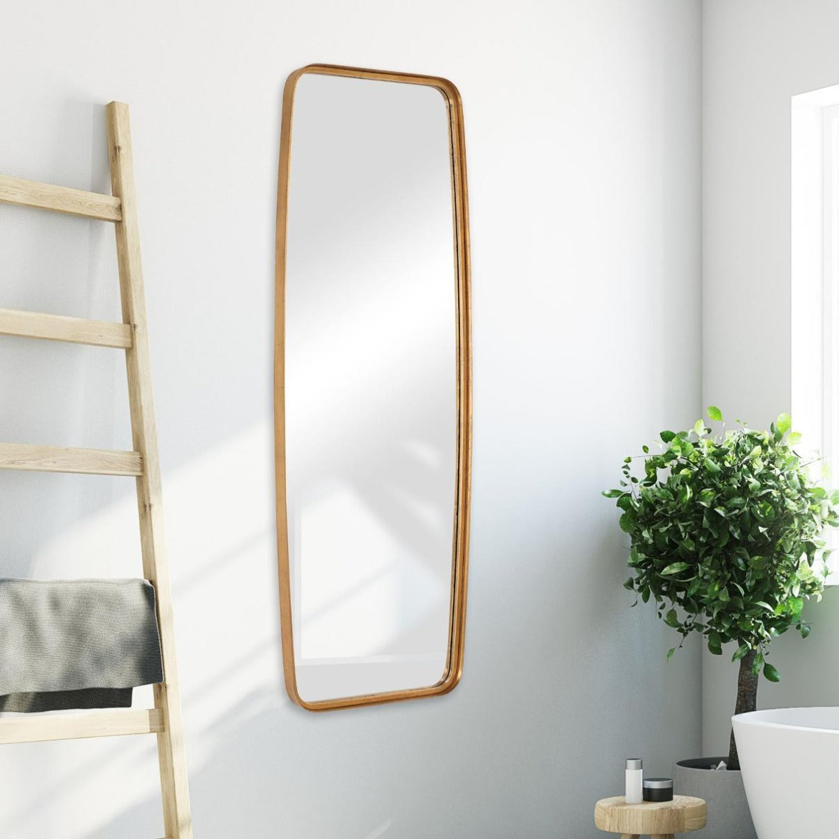 Adeleine Tall Mirror – Gold Leaf