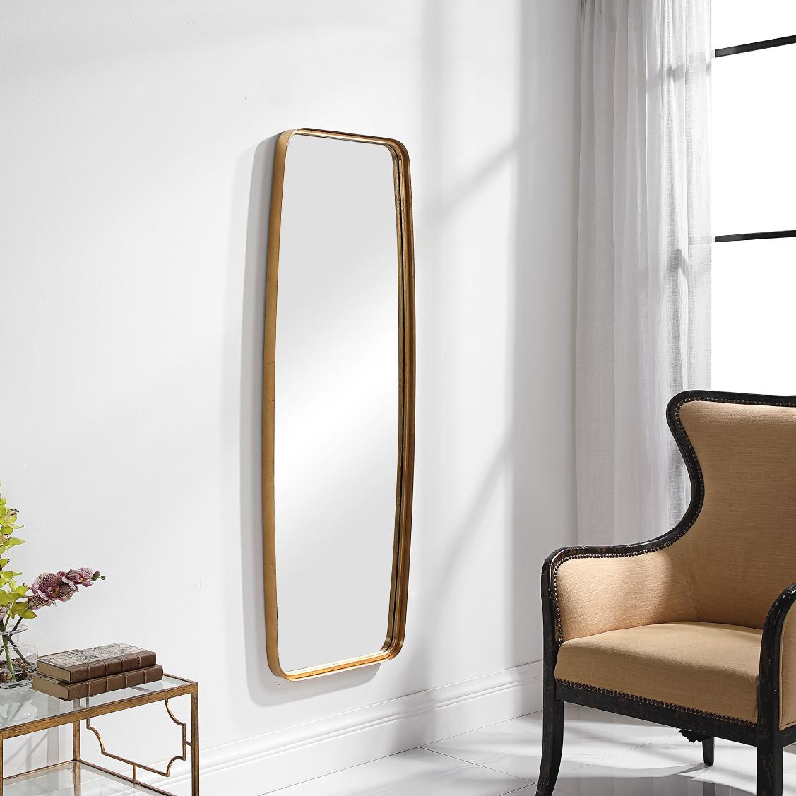 Adeleine Tall Mirror – Gold Leaf